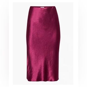 Babaton Slip Satin Midi Skirt
